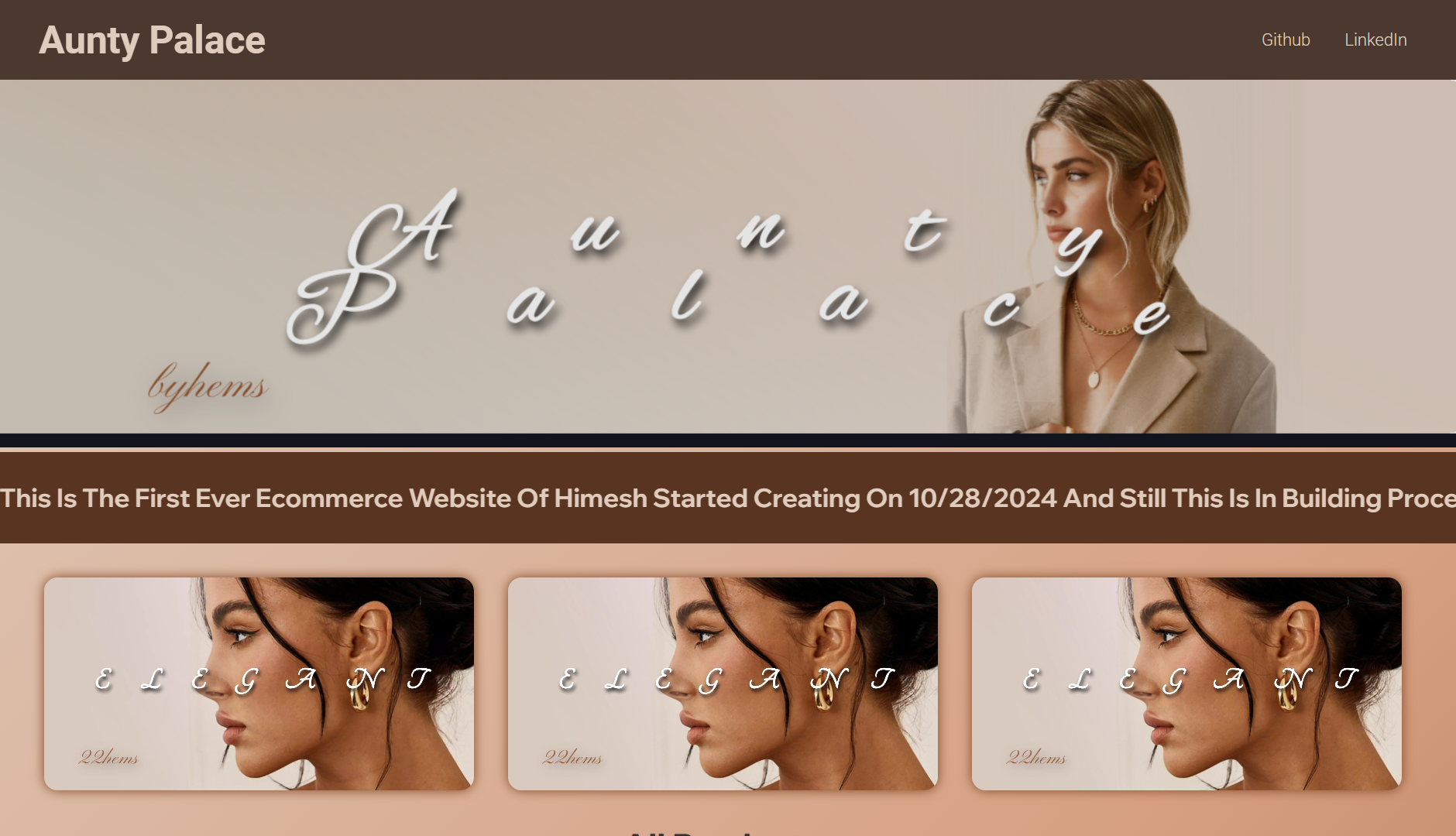 Aunty Palace - A Women's Accessories Store Website